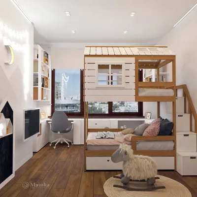 Дизайн комнаты для двух мальчиков с двухъярусной кроватью ⋆ Фабрика мебели  «Mamka™» ᐈ Эксперт детского пространства