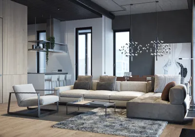 Дизайн интерьера в стиле лофт: трёхкомнатная квартира в Москве — Roomble.com