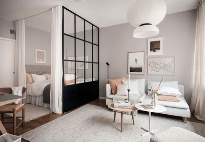Бюджетный, но приятный интерьер небольшой квартиры студии в Швеции (36 кв. м)  〛 ◾ Фото ◾ Идеи ◾ Дизайн