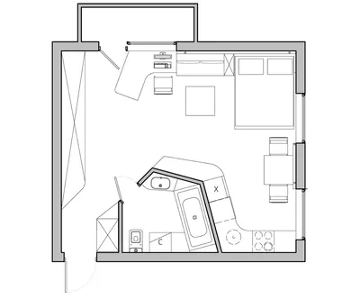 Дизай однокомнатной квартиры 36 кв м: из хрущовки - студия