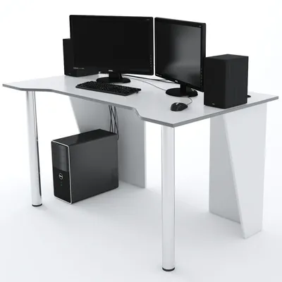 Стол Компьютерный LevelUP 1400 Белый/Серый - купить по выгодной цене |  Дизайн фабрика - производство компьютерных столов