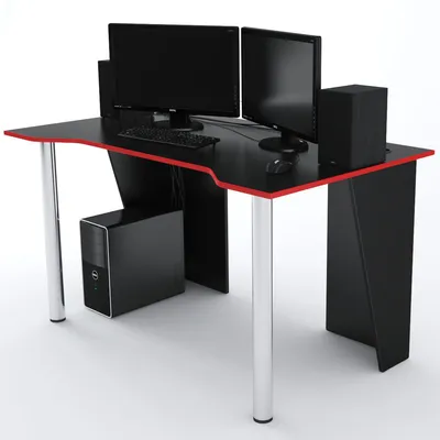 Стол Компьютерный LevelUP 1400 Черный/Красный - купить по выгодной цене |  Дизайн фабрика - производство компьютерных столов