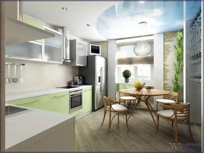Дизайн кухни с балконом: фото маленькой кухни с выходом на балкон и дверью,  интерьер, порог, плани… | Дизайн интерьера кухни, Зеленый дизайн интерьера, Дизайн  кухни