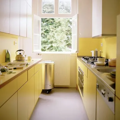 Дизайн кухни площадью 6 кв.м: 60 реальных фото с холодильником, газовой  колонкой