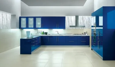 Синяя кухня: принципы и секреты оформления, дизайна, сочетание цветов