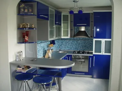 Синяя кухня (35 фото): видео-инструкция по оформлению дизайна интерьера в  темных тонах своими руками, цена, фото