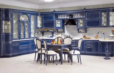 Синяя кухня в интерьере: реальные фото дизайна помещения в синем цвете