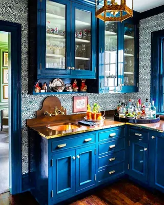 Синий цвет кухни в интерьере: 80 лучших идей дизайна и оформления на фото —  SALON