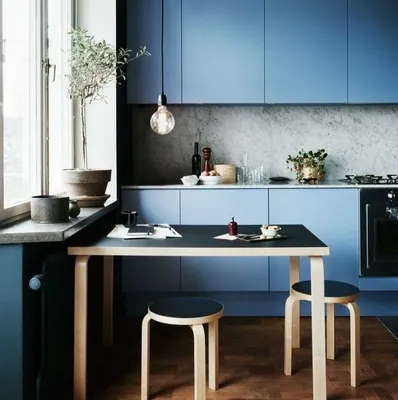 Считаете, что только белая кухня может быть стильной и современной?  Смотрите, как шикарно она смотрится в синем цвете! | ДИЗАЙН ИНТЕРЬЕРА |  ОБУЧЕНИЕ С НУЛЯ | Дзен