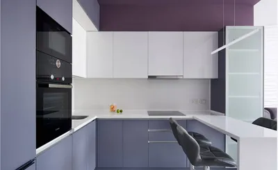Синяя кухня в интерьере - сочетание цвета и оформление дизайна