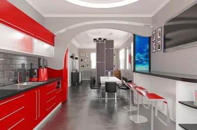 Дизайн проект кухни - гостиной в Могилеве, в частном доме.