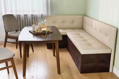 Кухня с диваном: дизайн, диван на кухне - фото в интерьере, интерьер кухни  с диваном, маленькая кухня с диваном, обеденная зона