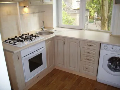 Дизайн маленькой кухни со стиральной машиной и холодильником | Mebel.ru |  Дзен