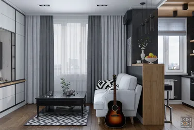 Дизайн-проект однокомнатной квартиры со спальней | проекты от 1400 рублей
