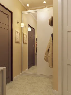 Дизайн коридора в однокомнатной квартире - 74 фото