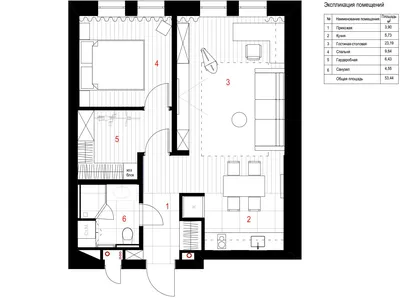 Планировка квартиры 50 кв м фото | Макеты домов, Дизайн интерьера квартиры,  Планировки