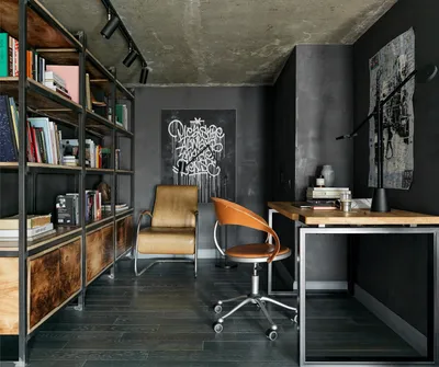 Кабинеты с черными стенами – 135 лучших фото-идей дизайна интерьера  домашнего офиса | Houzz Россия