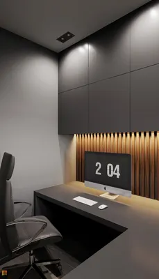 Фото дизайн домашнего кабинета из проекта «Интерьер квартиры в современном  стиле, ЖК «Символ», 64 … | Дизайн домашнего кабинета, Дизайн офисного  интерьера, Интерьер