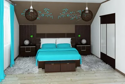 Дизайн спальни фото мансарда » Картинки и фотографии дизайна квартир,  домов, коттеджей