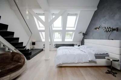 дизайн спальни в мансарде в стиле лофт | Bedroom design, Minimalist bedroom  design, Home bedroom