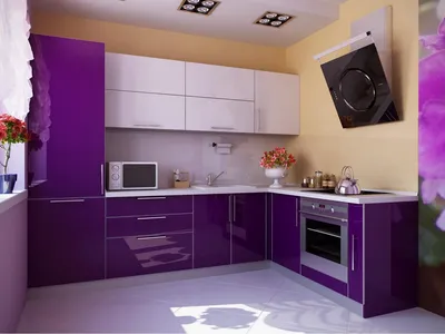 Фиолетовая кухня: реальные фото, примеры образов в интерьере, отзывы