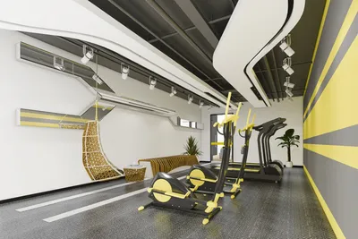 Дизайн фитнес клуба Харьков, заказать дизайн интерьера тренажерного зала,  спортзалов от Avangard Building