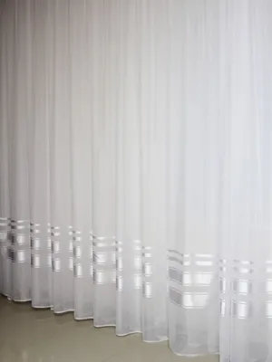 Тюль с горизонтальной полоской – интересное решение декора помещения (100+  фото)