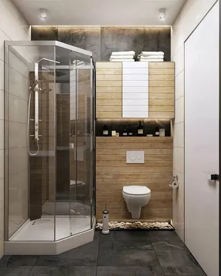 Дизайн маленькой ванной комнаты с душевой - 68 фото