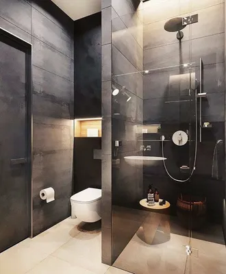 Дизайн ванной с душевой - 69 фото