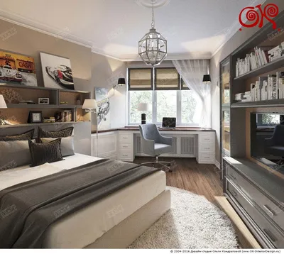Дизайн спальни-кабинета. Дизайн 2015 года | Дизайн, Планировки спальни,  Интерьеры спальни
