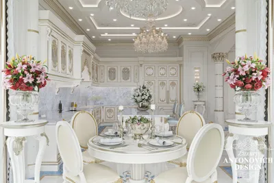 Роскошная кухня с эркером в классическом стиле ЖК \"Совиньон\" ⋆ Студия  дизайна элитных интерьеров Luxury Antonovich Design