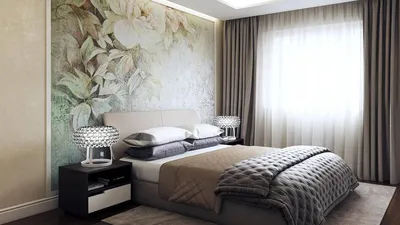 Интерьер спальни с обоями двух видов: 100 фото-вариантов комбинированных  обоев