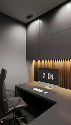 Фото дизайн домашнего кабинета из проекта «Интерьер квартиры в современном  стиле, ЖК «Символ», 64 … | Дизайн домашнего кабинета, Дизайн офисного  интерьера, Интерьер