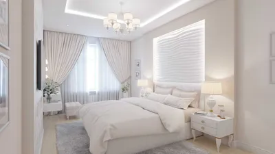 Белый цвет в интерьере спальни