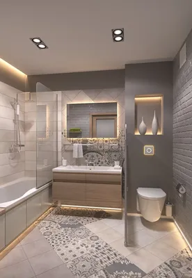 Отзыв: интерьер маленькой ванной комнаты с декором отделки мокрой зоны