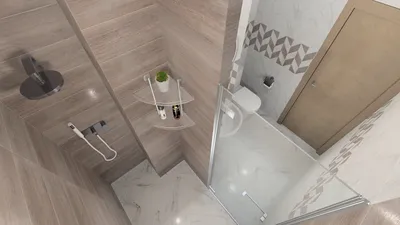 Маленькая ванная комната с душевой кабиной, перегородкой из стекла,  стиральной машиной и туалетом: дизайн - 33 фото