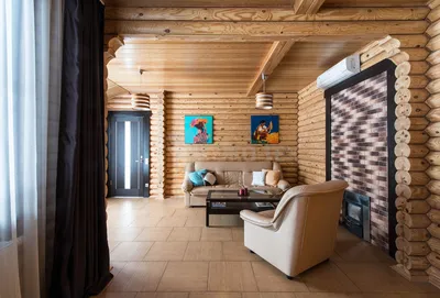 Дизайн интерьера деревянного дома в максимально естественном, природном  стиле.