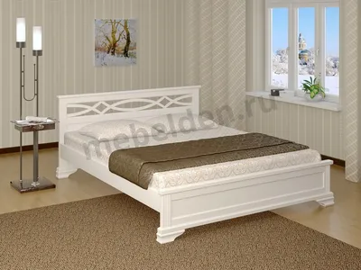 Купить двуспальную кровать Лида 2 из массива дерева: фото, цена