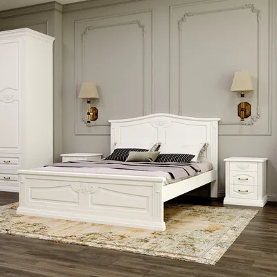 Двуспальная кровать AEON \"Мерлин Люкс\" 180х200 см белая: продажа, цена в  Белой Церкви. Кровати от \"Магазин мебели \"Gimbo\"\" - 1676429460