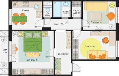 Планировка 3 комнатной квартиры в доме 97 серии – фото и проекты  оптимальной планировки ремонта трешки | Houzz Россия