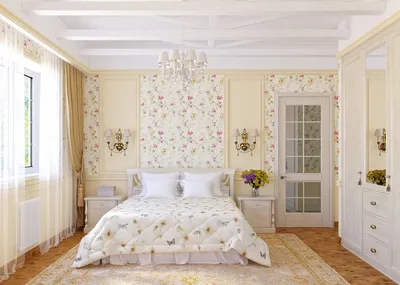 Оформление стен в спальне: дизайн с 3д обоями, фотообоями, росписью и  светильниками