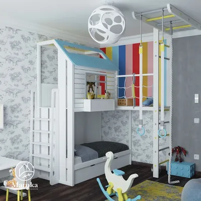 Детская комната со спортивным уголком | Детская мебель на заказ в Москве |  Фабрика детской … | Оформление детских комнат, Детская мебель, Идеи для  украшения комнат