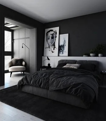 Черная комната дизайн спальни - 70 фото