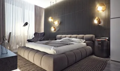 Мужская спальня: оформление интерьера в стиле минимализм, дизайнерские идеи