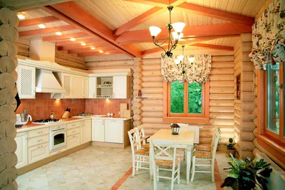 Кухня в деревянном доме (45 фото): видео-инструкция по оформлению своими  руками, варианты отделки, обустройства, планировки, с печкой, какой потолок  установить, цена, фото