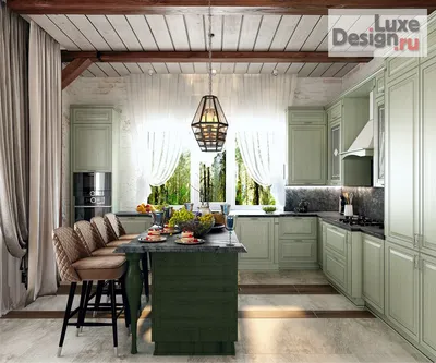 Дизайн интерьера кухни \"Кухня в загородном доме\" | Портал Люкс-Дизайн.RU