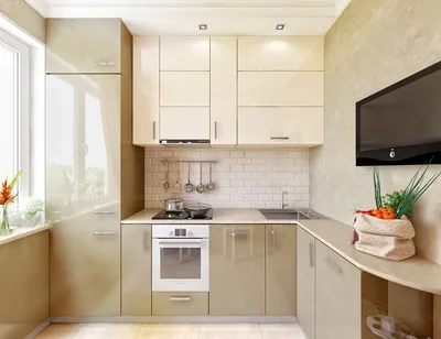 Современный дизайн маленькой угловой кухни 12 кв.м - IDM Eterno