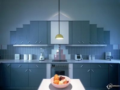 Современный дизайн кухни с темным фартуком | Обои для телефона