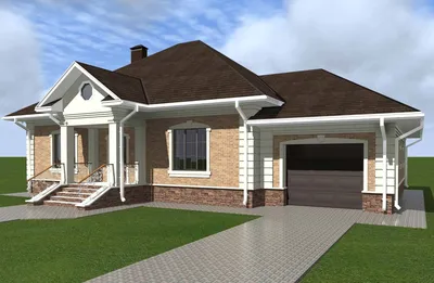 дизайн одноэтажного дома с гаражом - Поиск в Google | Одноэтажные дома, Дом,  Дом снаружи
