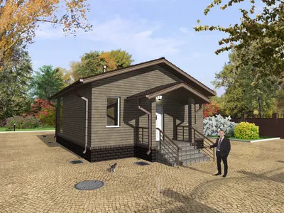 Проект маленького одноэтажного дома на 1 спальню «Компакт 2» | Белгород |  Архитектурное бюро «Домой»